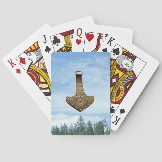 Gold Thor Hammer bomen Poker speelkaarten (Achterkant)