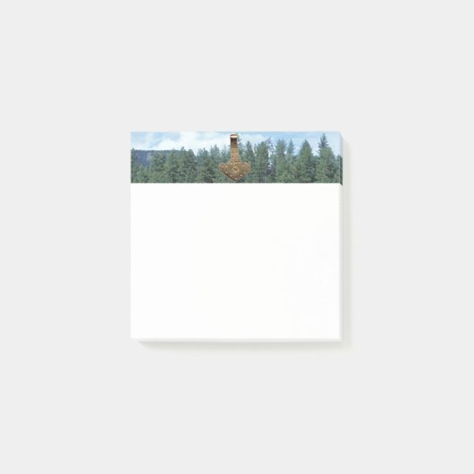 Gold Thor Hammer bomen witte noot pads Post-it® Notes (Voorkant)
