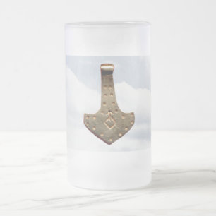 Gold Thor Hammer frosted mok