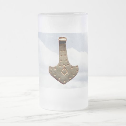 Gold Thor Hammer frosted mok (Center)