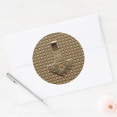 Gold Thor Hammer Gold Indent grote ronde stickers (Envelop)