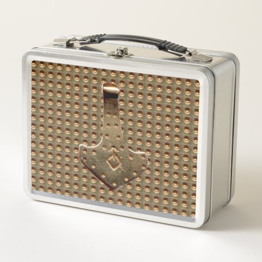 Gold Thor Hammer Gold Indent roestvrij lunchbox (Voorkant)