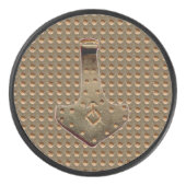 Gold Thor Hammer Gold Indent witte hockeypuck Hockey Puck (Voorkant)