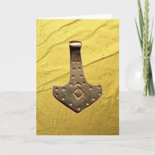 Gold Thor Hammer Gold Vein greeting card Kaart (Voorkant)