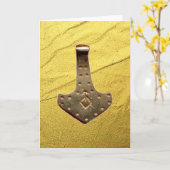 Gold Thor Hammer Gold Vein greeting card Kaart (Gele Bloem)