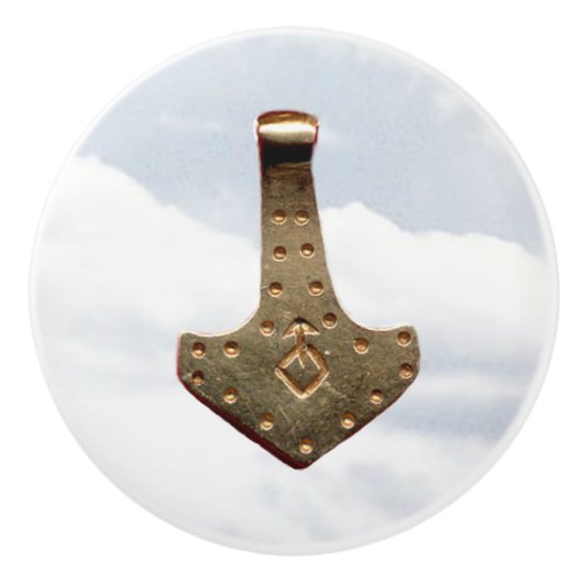 Gold Thor Hammer keramische knop (Voorkant)