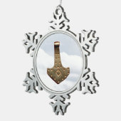 Gold Thor Hammer pewter snowflake ornament (Rechts)