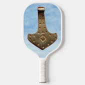 Gold Thor Hammer sky pickleball paddle (Voorkant)