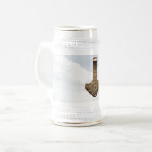 Gold Thor Hammer stein Bierpul (Voorkant links)
