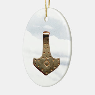 Gold Thor Hammer talisman ornament
