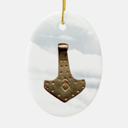 Gold Thor Hammer talisman ornament (Voorkant)