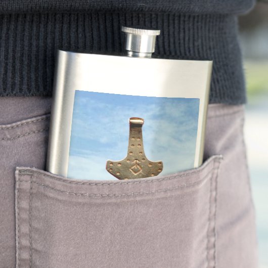 Gold Thor Hammer trees stainless steel flask Flacon (Voorbeeld)