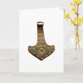 Gold Thor Hammer white greeting card Kaart (Gele Bloem)