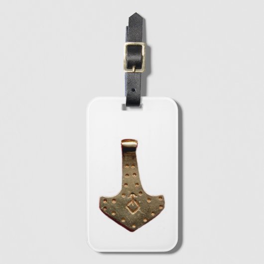 Gold Thor Hammer wit bagagelabel (Voorkant (verticaal))