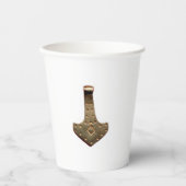 Gold Thor Hammer witte papieren bekers (Voorkant)