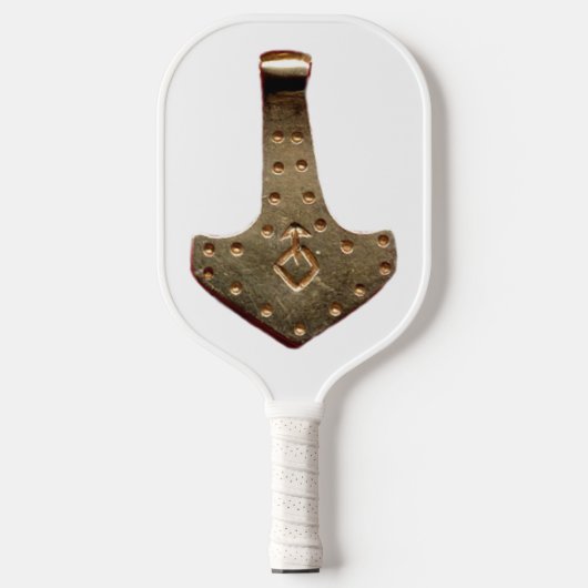 Gold Thor Hammer witte pickleball paddle (Voorkant)