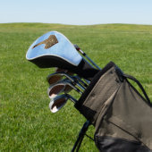 Gold Thor Hammer wolken golfclub driver cover (Insitu)