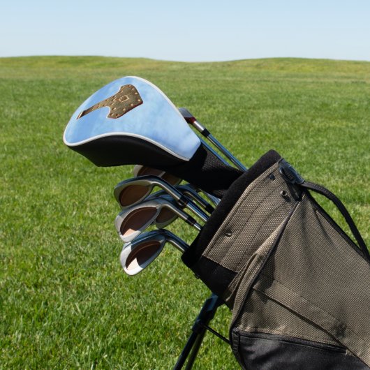 Gold Thor Hammer wolken golfclub driver cover (Insitu)