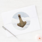 Gold Thor Hammer wolken grote ronde stickers (Envelop)