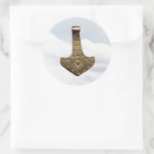 Gold Thor Hammer wolken grote ronde stickers (Tas)