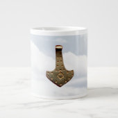 Gold Thor Hammer wolken jumbo mok (Voorkant)