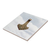 Gold Thor Hammer wolken kleine tegel Tegeltje (Zijkant)