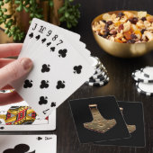 Gold Thor Hammer zwarte Poker speelkaarten (Insitu)