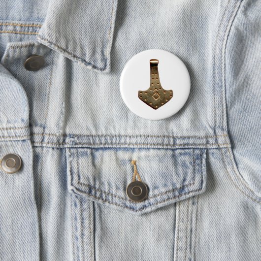Gold Thors witte ronde knop Button 5,7 Cm (In situ)