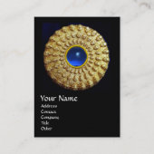 GOLD THRACIAN DISK MONOGRAM Blue Sapphire Gem Visitekaartje (Achterkant)