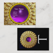 GOLD THRACIAN DISK MONOGRAM Paars Amethyst Gem Visitekaartje (Voorkant / Achterkant)