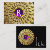 GOLD THRACIAN DISK MONOGRAM Paars Amethyst Gem Visitekaartje (Voorkant / Achterkant)