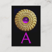 GOLD THRACIAN DISK MONOGRAM Paars Amethyst Gem Visitekaartje (Achterkant)