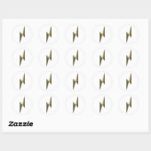 Gold thunder bliksemend wit, modern ronde sticker (Vel)