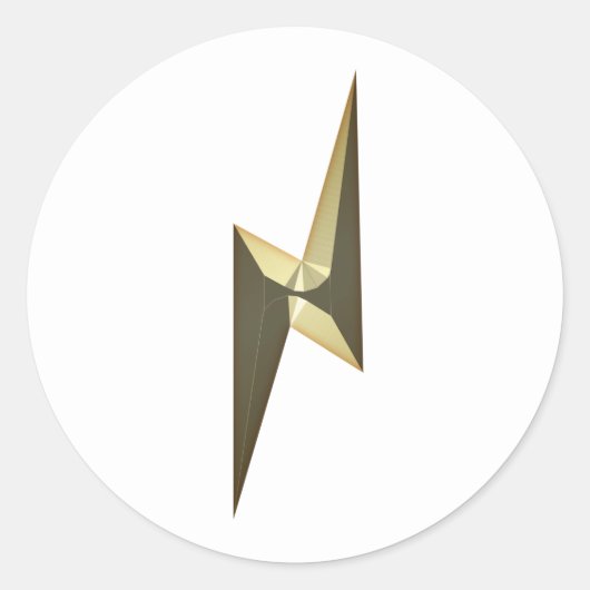 Gold thunder bliksemend wit, modern ronde sticker (Voorkant)