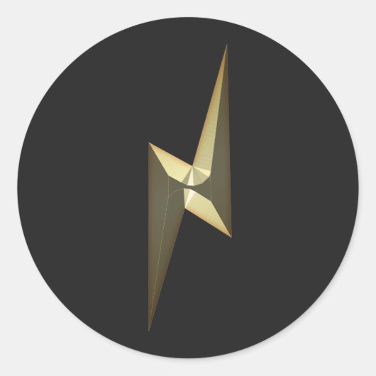 Gold thunder bliksemschicht zwarte, moderne leuke ronde sticker (Voorkant)