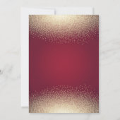 Gold Tiara Confetti Burgundy Sweet 16 Party Kaart (Achterkant)