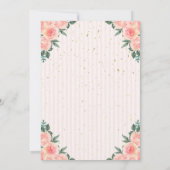 Gold Tiara Confetti Rozen, gestript Sweet 16 Kaart (Achterkant)