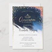 Gold Tiara,Confetti,Waterverf penseelstreek Kaart (Voorkant)