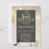 Gold Tiara High Hiel Sweet Diamonds 16-partij Kaart (Voorkant)