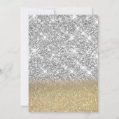 Gold Tiara Silver Gold Glitter Bokeh Sweet 16 Kaart (Achterkant)