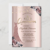 Gold Tiara,String Lights Floral Dress Kaart (Voorkant)