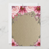 Gold Tiara, String Lights Flowers Kraft Quinceañer Kaart (Achterkant)