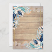 Gold Tiara, String Lights Wood Flowers Quinceañera Kaart (Achterkant)