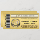 Gold Ticket 50ste verjaardag Kaart (Voorkant / Achterkant)