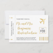 Gold Ticket Boarding Pass Place Card Individueel (Voorkant)