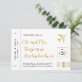 Gold Ticket Boarding Pass Place Card Individueel (Staand voorkant)