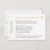 Gold Ticket Boarding Pass Place Card Individueel (Achterkant)