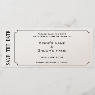 Gold Ticket Save the Date Invitations