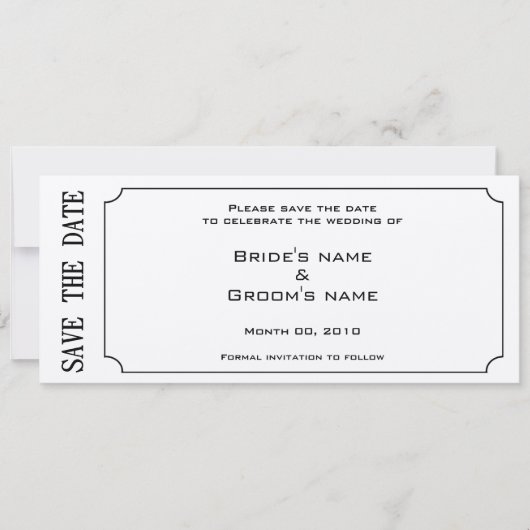 Gold Ticket Save the Date Invitations (Voorkant)
