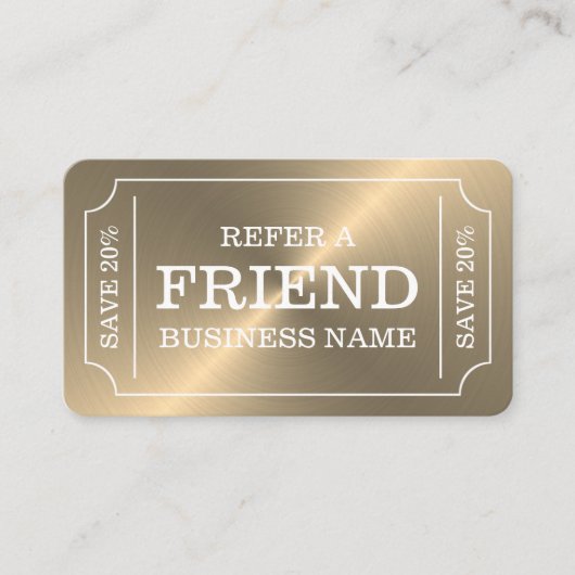 Gold Ticket Style Referral Kaart (Voorkant)